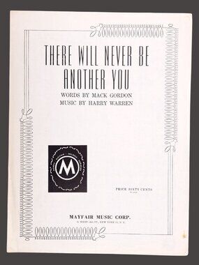 Vintage There Will Never Be Another You Sheet Music 1942 Iceland Film Sinatra